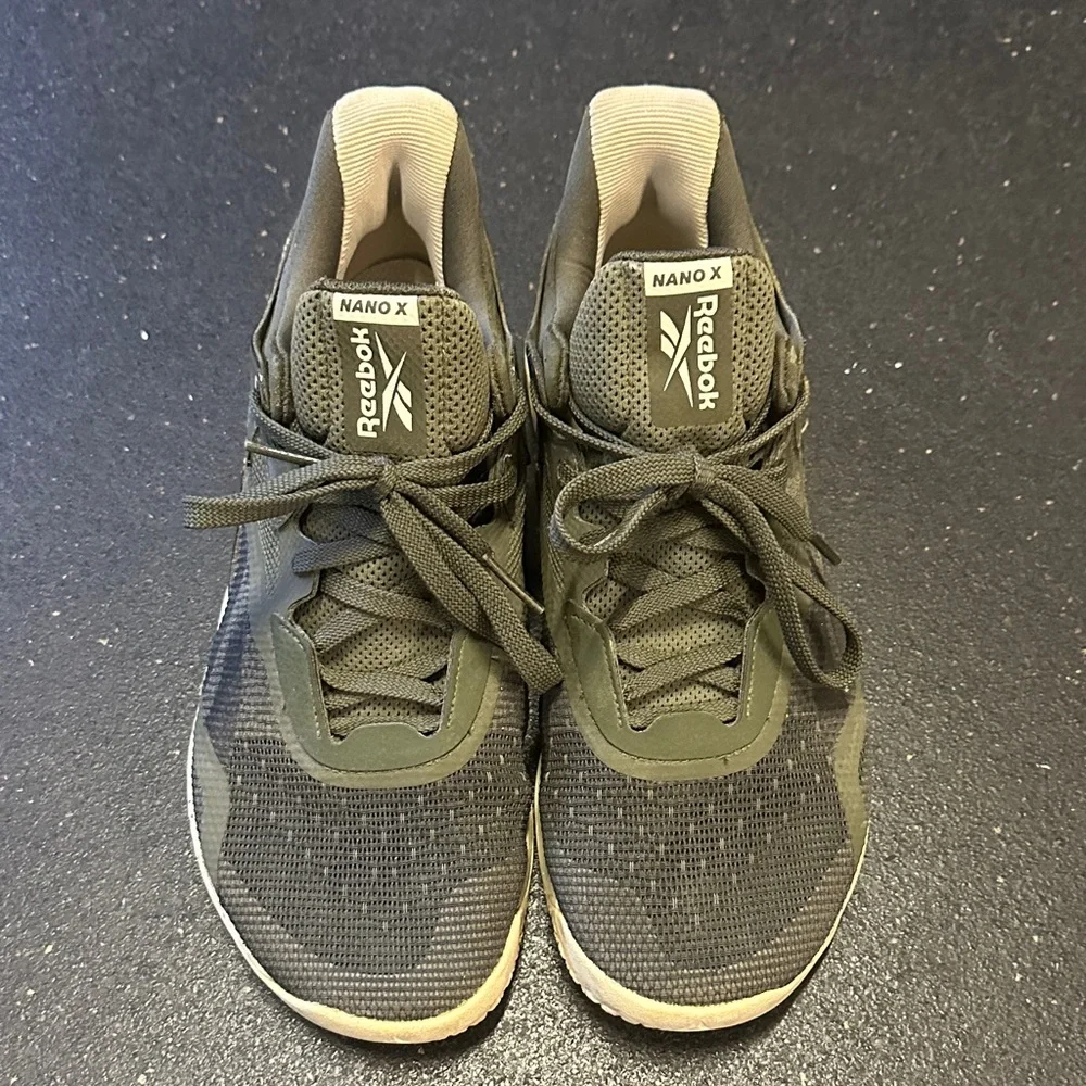 Reebok Nano X Dark Green and Cream Sneakers